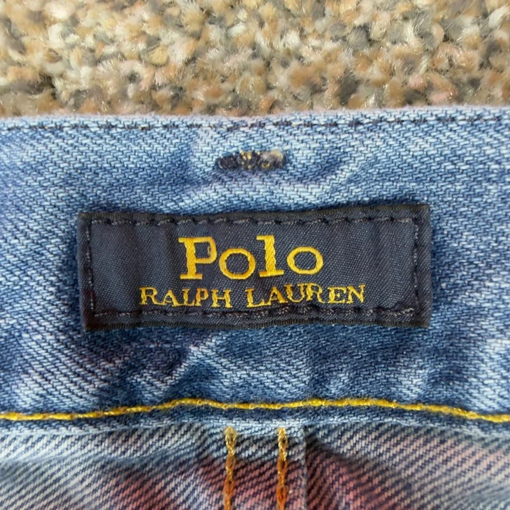 Polo Ralph Lauren Hampton Relaxed Straight‎ Jeans Mens 34 Light Wash Blue Denim